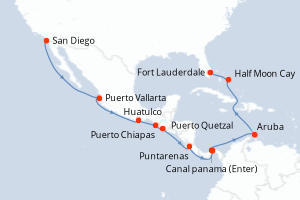 Itinéraire croisière Holland America Line au départ de San Diego