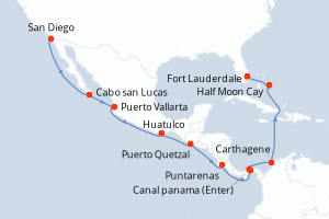 Itinéraire croisière Holland America Line au départ de San Diego