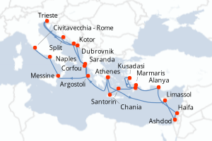 Itinéraire croisière Holland America Line au départ de Athenes