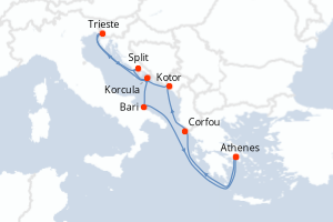 Itinéraire croisière Holland America Line au départ de Athenes