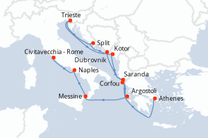 Itinéraire croisière Holland America Line au départ de Athenes