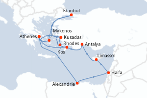 Itinéraire croisière Holland America Line au départ de Athenes