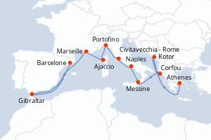 Itinéraire croisière Holland America Line au départ de Athenes