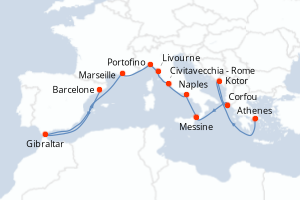 Itinéraire croisière Holland America Line au départ de Athenes