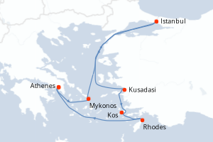 Itinéraire croisière Holland America Line au départ de Athenes