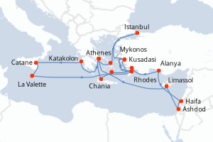 Itinéraire croisière Holland America Line au départ de Athenes