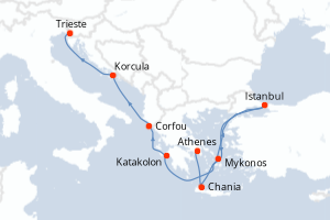 Itinéraire croisière Holland America Line au départ de Athenes