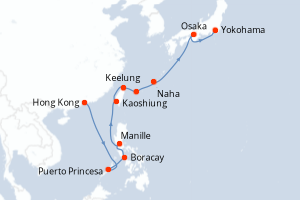 Itinéraire croisière Holland America Line au départ de Hong Kong