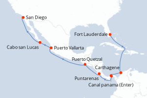 Itinéraire croisière Holland America Line au départ de Fort Lauderdale