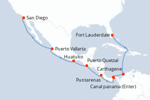 Itinéraire croisière Holland America Line au départ de Fort Lauderdale