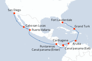 Itinéraire croisière Holland America Line au départ de Fort Lauderdale