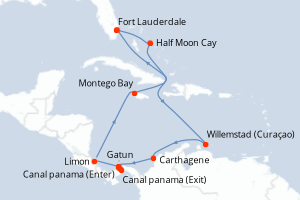 Itinéraire croisière Holland America Line au départ de Fort Lauderdale