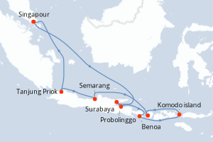 Itinéraire croisière Holland America Line au départ de Singapour