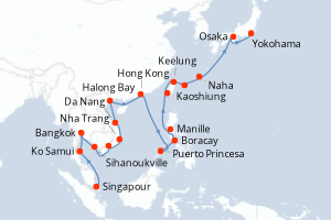 Itinéraire croisière Holland America Line au départ de Singapour