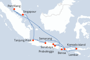 Itinéraire croisière Holland America Line au départ de Singapour