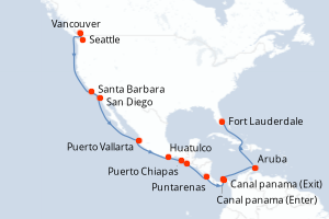 Itinéraire croisière Holland America Line au départ de Seattle