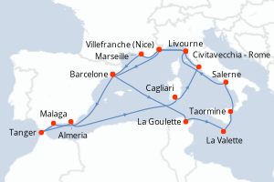 Itinéraire croisière Holland America Line au départ de Barcelone