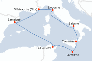 Itinéraire croisière Holland America Line au départ de Barcelone