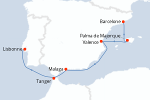 Itinéraire croisière Holland America Line au départ de Barcelone