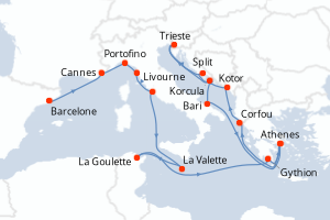 Itinéraire croisière Holland America Line au départ de Barcelone