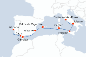 Itinéraire croisière Holland America Line au départ de Civitavecchia - Rome