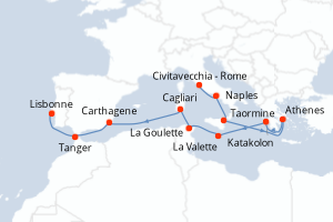 Itinéraire croisière Holland America Line au départ de Civitavecchia - Rome