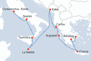 Itinéraire croisière Holland America Line au départ de Civitavecchia - Rome