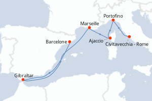 Itinéraire croisière Holland America Line au départ de Civitavecchia - Rome