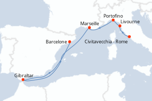 Itinéraire croisière Holland America Line au départ de Civitavecchia - Rome