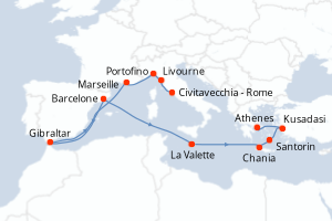 Itinéraire croisière Holland America Line au départ de Civitavecchia - Rome