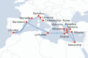 Itinéraire croisière Holland America Line au départ de Civitavecchia - Rome