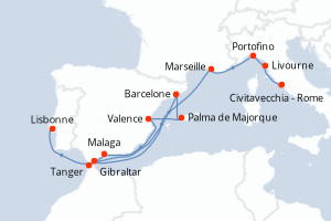 Itinéraire croisière Holland America Line au départ de Civitavecchia - Rome