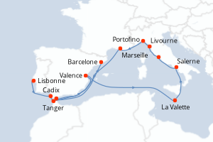 Itinéraire croisière Holland America Line au départ de Lisbonne