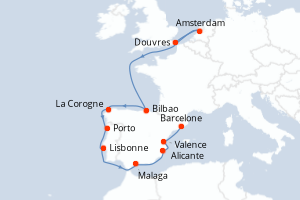 Itinéraire croisière Holland America Line au départ de Douvres