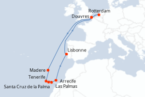 Itinéraire croisière Holland America Line au départ de Douvres