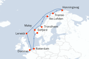 Itinéraire croisière Holland America Line au départ de Douvres