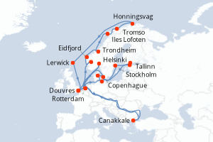 Itinéraire croisière Holland America Line au départ de Douvres