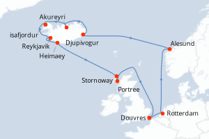 Itinéraire croisière Holland America Line au départ de Douvres