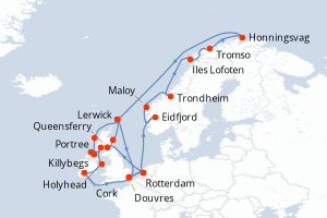 Itinéraire croisière Holland America Line au départ de Rotterdam