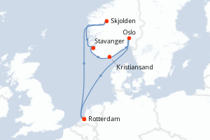 Itinéraire croisière Holland America Line au départ de Rotterdam