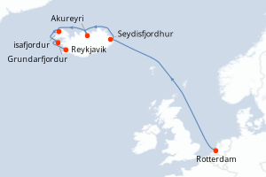 Itinéraire croisière Holland America Line au départ de Rotterdam