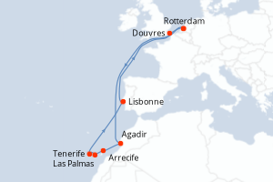 Itinéraire croisière Holland America Line au départ de Rotterdam