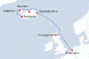 Itinéraire croisière Holland America Line au départ de Rotterdam