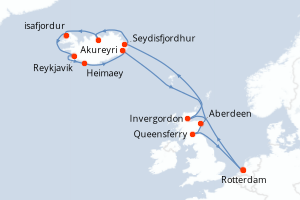 Itinéraire croisière Holland America Line au départ de Rotterdam