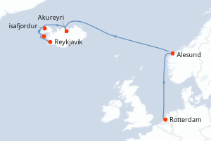 Itinéraire croisière Holland America Line au départ de Rotterdam