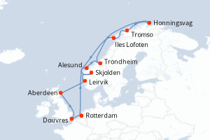 Itinéraire croisière Holland America Line au départ de Rotterdam