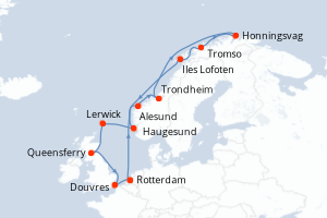 Itinéraire croisière Holland America Line au départ de Rotterdam