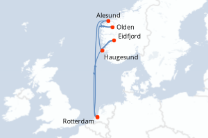 Itinéraire croisière Holland America Line au départ de Rotterdam