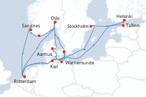 Itinéraire croisière Holland America Line au départ de Rotterdam