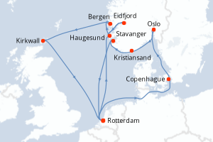 Itinéraire croisière Holland America Line au départ de Rotterdam